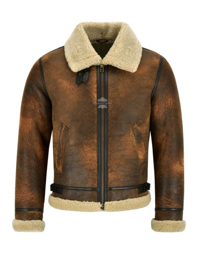 Mens sheepskin jacket dark - b3,