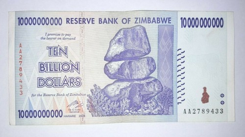 Zimbabwe billion dollars - 10,