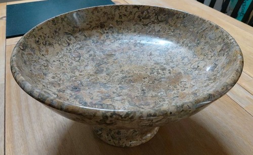 Fossil stone pedestal - fossil, fruit