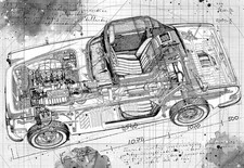Line Tech Drawing  Honda S800M
