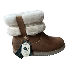 BNWT EMU AUSTRALIA Scott Sheepskin Ankle Boots UK 3 Leather Waterproof Brown