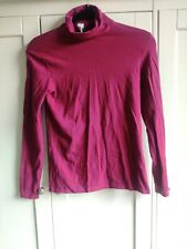 People Tree Top, Roll Neck, Polo, Fuchsia Pink, Size 8