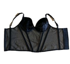 Ultimo 34c black Padded Corset With Velvet Cups And Sparkles, Gauze Bodice Vgc