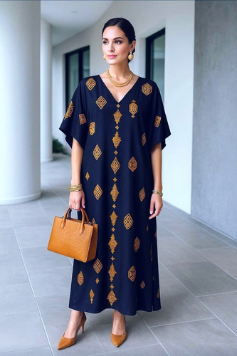 Kaftan dress long - dress, silky