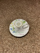 Royal Worcester Candlestick Holder Flower Design Bone China