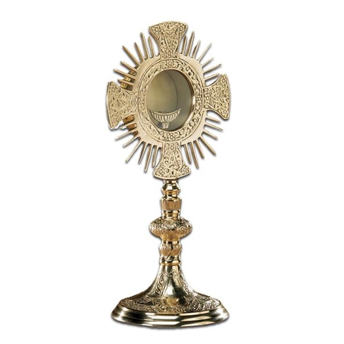 Holy cross brass monstrance - brass,
