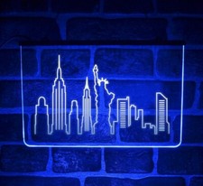 New York City Skyline LED Neon Light Sign | Hanging NYC Silhouette Wall Décor