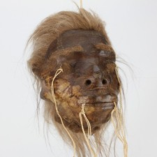 Replica! Shrunken head mirror pendant shrunken head Tsantsa Ecuador Jivaro decoration