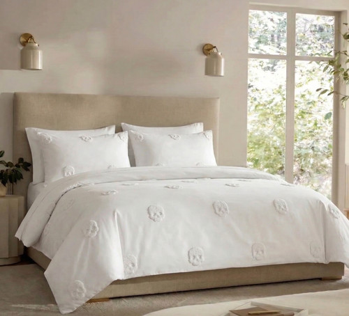 White tufted duvet cover - white,