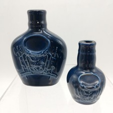 Wades Chivas Ceramic Liqueur Whisky Bottles x2, 200ml Oval & 50ml Round - Empty