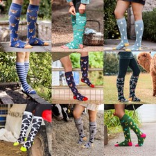 Womens Funky Welly Socks Size UK 4-8 Warm Cushioned Thick Boot Socks Outdoors