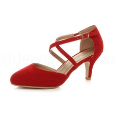 Womens ladies mid high heel