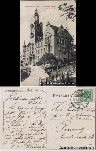 Postcard eibenstock city hall - postcard,
