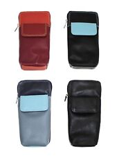 Soft Leather Glasses Sunglasses Case Spectacle Holder Zipped Reading Slim Cover
