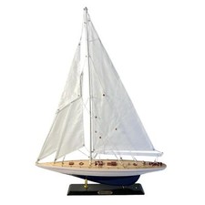 Detailed 50cm Long Wooden Model Enterprise J Class Sailing Yacht