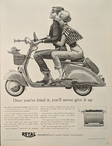 1957 royal typewriter print - 1957,