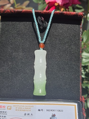 Jadeite bamboo necklace - jadeite,