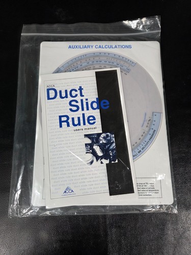 Duct calculation slide rule - rule,
