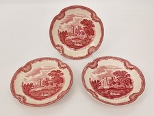 3x Johnson Brothers Old Britain Castles Saucers (Kenilworth Castle in 1792)