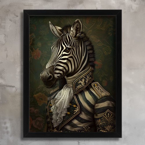 Victorian zebra art print - victorian,