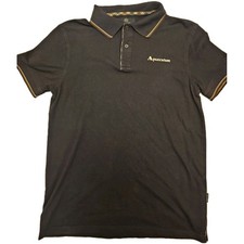 AQUASCUTUM, Pure Cotton black short Sleeve Polo Shirt Size Medium 