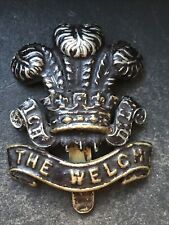 Welch Regiment, Original, British Army Cap Badge. Blackened.