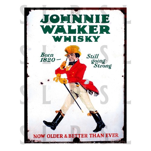 Johnnie walker whisky metal - whisky,