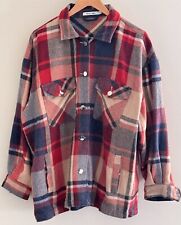 Alice Collins UK 12 Overshirt Wool Blend Shirt Jacket Red Blue Check Relaxed
