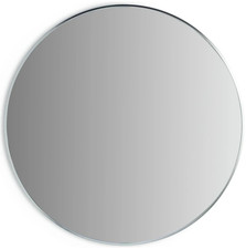 Habitat Silver Round Metal Wall Mirror 80x80cm Home & Lounge Décor Wall-Mounted