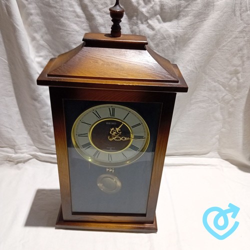 Seiko mantel clock brown wood - mantel,