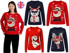 Christmas Xmas Jumper Ladies Knitted Womens Novelty Sweater Winter Warm UK NEW