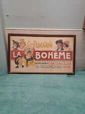 Music La Boheme Opera Music by G. Puccini Vintage Theater Show Opera Poster