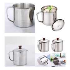 Steel with Cover Handle Travel Mug Tumbler Pint Cup Coffee Mug Tea Drinking Cup