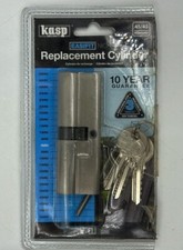 KASP NICKEL FINISH EASIFIT DOUBLE EURO CYLINDER LOCK 3 Keys