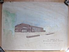 Vintage original architectural design drawing, annexe students union 71cm x 52cm
