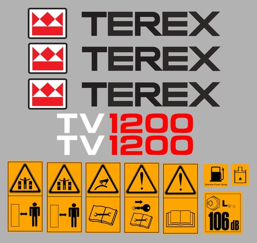 Terex tv1200 roller decals - terex,