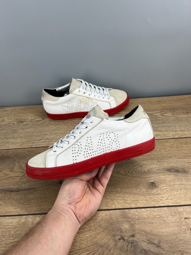 P448 john white leather red - john,