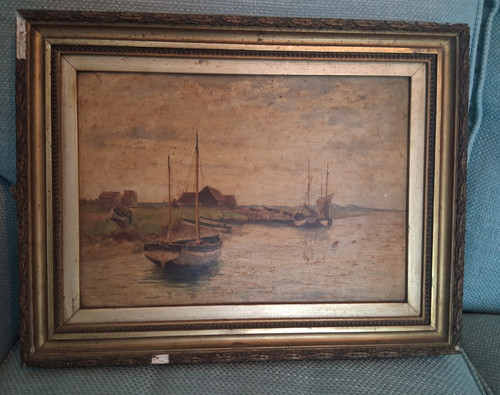 Framed 19th centurycanvas - 19th,