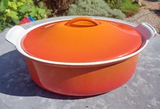 Le Creuset, Cast Iron, Caserole Pot, Volcanic Orange.