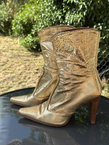 Karen millen gold leather zip - gold,