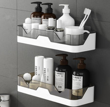 2x Self Adhesive Bathroom Shower Caddy Shelf Rack Storage Organiser Wall Sticker