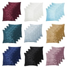 Umi Set of 4 Velvet Cushion Covers Square Plain Throw Pillow Cases Seat Sofa Bed