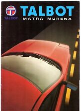 Talbot Matra Murena 1981-82 Belgian Market Sales Brochure In French 1.6 2.2
