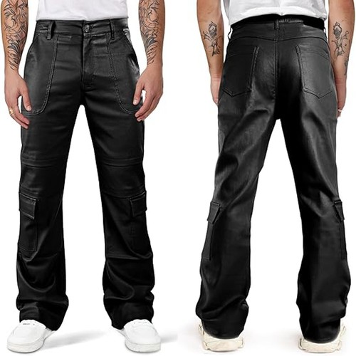 Pvc faux leather black cargo - faux,
