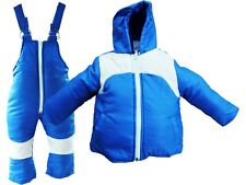 Kids Snow suit Insulated Winter Jacket Padded Girls Boys Baby All-In-One SK BLUE
