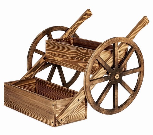 Wooden garden cart - cart, planter