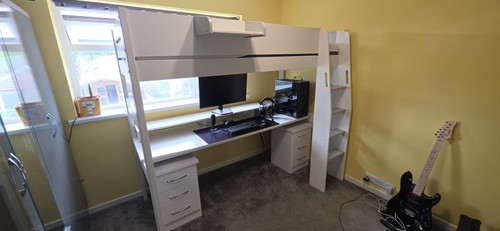 Solid wood high bed - wood, &