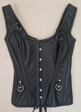 Black Real Leather Corset Real
