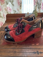 1970s Red Suede Black Patent