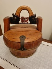 Vintage Chinese Wooden Food Basket / Chinese Wedding Basket
